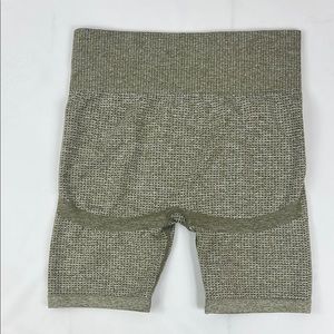 ECHT Sensory Seamless Textured High Waist Performance Olive Green Shorts Size XL